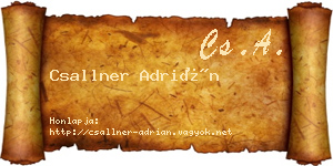 Csallner Adrián névjegykártya